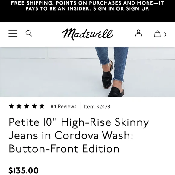 MADEWELL 37 P High-Rise Skinny Jeans in Cordova Wash: Button-Front Edition - Picture 3 of 8